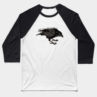 Raven Edgar Allan Poe Drawing Baseball T-Shirt